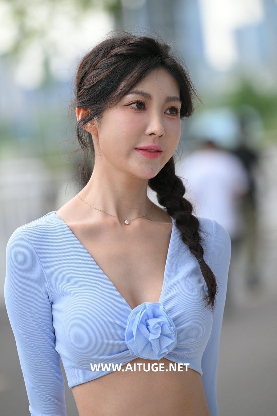 精选街拍视频 No.9535 甜美蓝色套装裙 [124P-2.15GB]